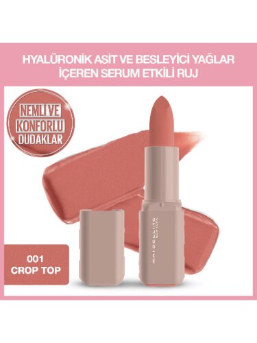 Maybelline New York Serum Etkili Hyaluronik Asit ve Besleyici Yağ İçeren Ruj - 001 Crop Top - 1