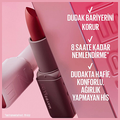 Maybelline New York Serum Etkili Hyaluronik Asit ve Besleyici Yağ İçeren Ruj - 002 Maybe It's - 3