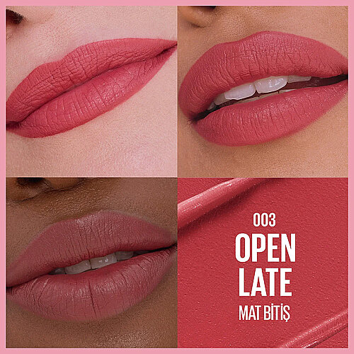 Maybelline New York Serum Etkili Hyaluronik Asit ve Besleyici Yağ İçeren Ruj - 003 Open Late - 3