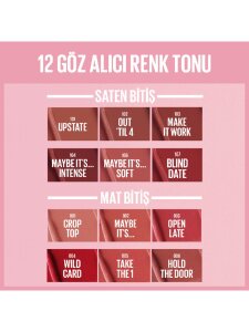 Maybelline New York Serum Etkili Hyaluronik Asit ve Besleyici Yağ İçeren Ruj - 104 Maybe It's Intense - 2