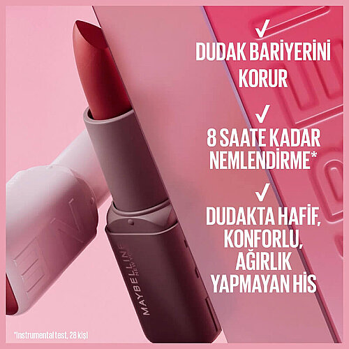 Maybelline New York Serum Etkili Hyaluronik Asit ve Besleyici Yağ İçeren Ruj - 107 Blind Date - 4