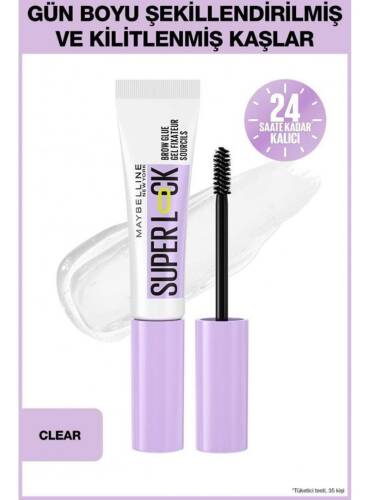 Maybelline New York Super Lock Brow Glue Kaş Sabitleyici Şeffaf Maskara - Clear - 1