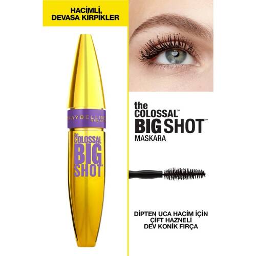 Maybelline New York The Colossal Big Shot Siyah Maskara - 4