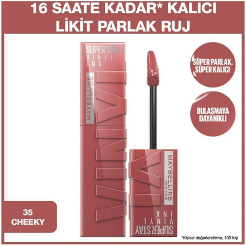 Maybelline Super Stay Vinyl Ink Kalıcı Likit Parlak Ruj 35 Cheeky - 1