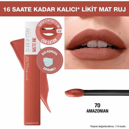 Maybelline SuperStay Matte Ink Liquid Lipstick 70 Amazonian - 7