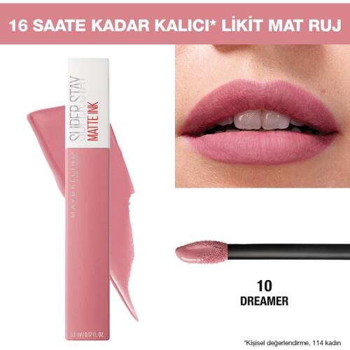 Maybelline Superstay Matte Ink Liquid Lipstick No: 10 Dreamer - 1