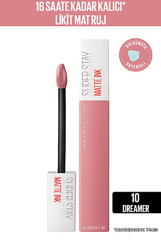 Maybelline New York Super Stay Matte Ink Likit Mat Ruj - 10 Dreamer - 1