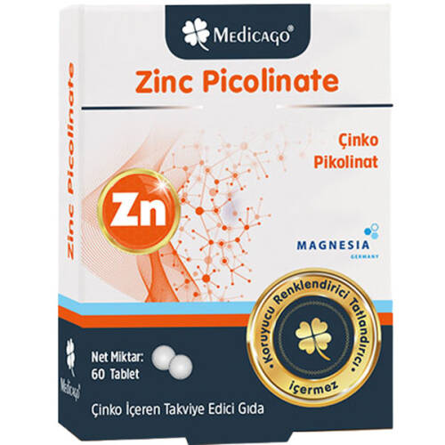 Medicago Zinc Picolinate Çinko 60 Tablet - 1