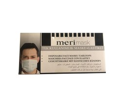 Merimask Full Ultrasonic 3 Katlı Telli Cerrahi Maske 50'li