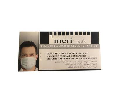 Merimask Full Ultrasonic 3 Katlı Telli Cerrahi Maske 50'li - 1