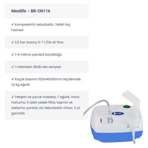 Mesilife BR-CN116 Kompresörlü Nebulizatör - 2