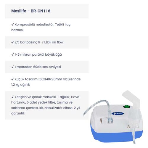 Mesilife BR-CN116 Kompresörlü Nebulizatör - 2