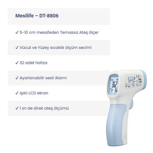 Mesılıfe DT-8806 Temassız Alından Ateş Ölçer - 1