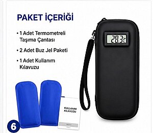 Mirmed İnsülin Taşıma Çantası Dereceli Mavi Renk - 4