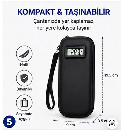 Mirmed İnsülin Taşıma Çantası Dereceli Siyah Renk - 3