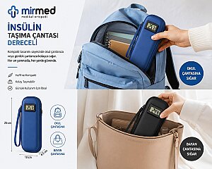 Mirmed İnsülin Taşıma Çantası Dereceli Siyah Renk - 6
