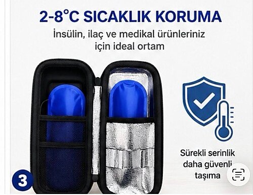 Mirmed İnsülin Taşıma Çantası Dereceli Siyah Renk - 7