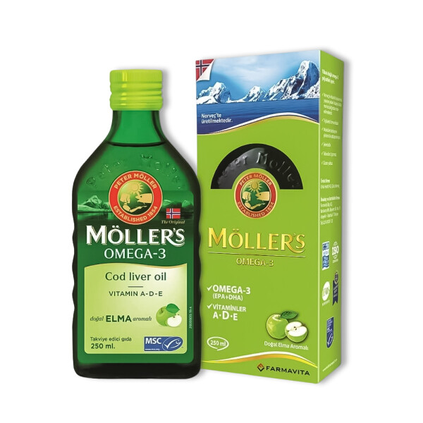 Möller's Omega 3 Doğal Elma Aromalı Balık Yağı Şurubu 250 ml - 1