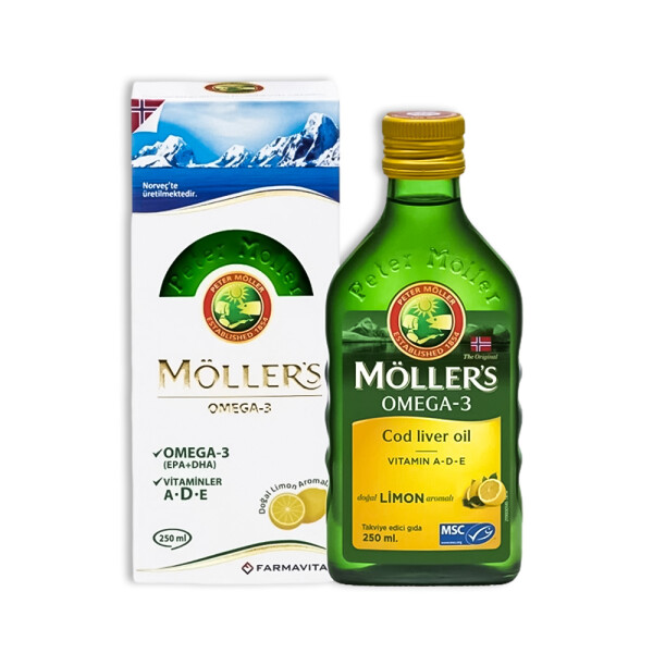 Möller's Omega 3 Limonlu Balık Yağı Şurubu 250 ml - 1