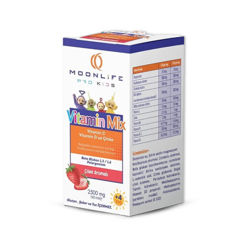 Moon Life Vitamin C ve D Çinko Beta Glukan Çilek Aromalı 150 ml - 2