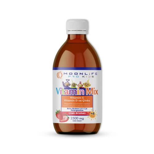 Moon Life Vitamin C ve D Çinko Beta Glukan Çilek Aromalı 150 ml - 3
