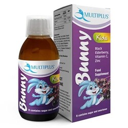 Multiplus Bunny Kids Kara Mürver Vitamin C ve Çinko Şurup 150 ml