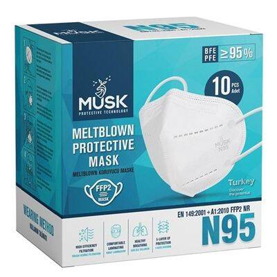 Musk Meltblown Protective FFP2 NR D N95 10'Lu Maske - 1