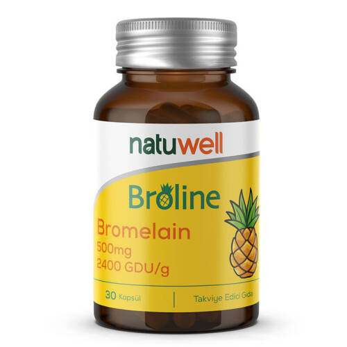 Natuwell Broline Bromelain İçeren Takviye Edici Gıda 500 mg 30 Kapsül - 1
