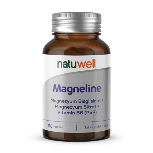 Natuwell Magneline Magnezyum Bisglisinat Magnezyum Sitrat P5p Vitamin B6 - 60 Kapsül - 1