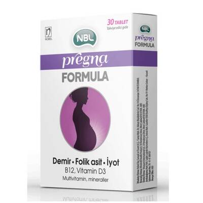 NBL Pregna Formula Folik Asit İçeren Takviye Edici Gıda 30 Tablet - 1