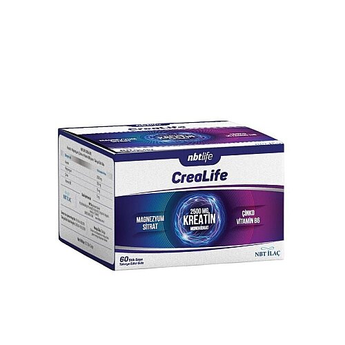 NBT Life CreaLife Kreatin Monohidrat + Magnezyum + Çinko + B6 Vitamini 60 Saşe - 1