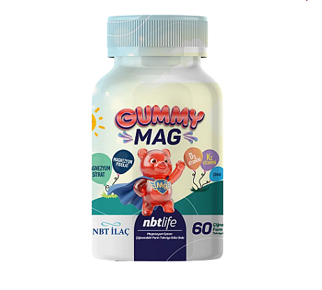 NBT Life Gummymag Kids Magnezyum Vitamin B6 K2 D3 İçeren 60 Gummy - 1