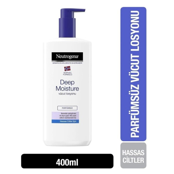 Neutrogena Deep Moisture Parfümsüz Vücut Losyonu Hassas Cilt 400 ml - 1