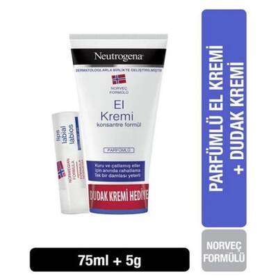 Neutrogena El Kremi Parfümlü 75 ml + Dudak Kremi Hediye - 1