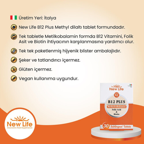 New Life B12 Plus Methylcobalamin 30 Tablet - 3