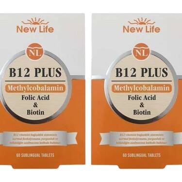 New Life B12 Plus Methylcobalamin Folic Acid & Biotin 60 Tablet 2'li - 1