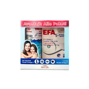 New Life Efa S 1200 mg 30 Kapsül + New Life Efa Liquid Orange 150 ml - Avantaj Paket