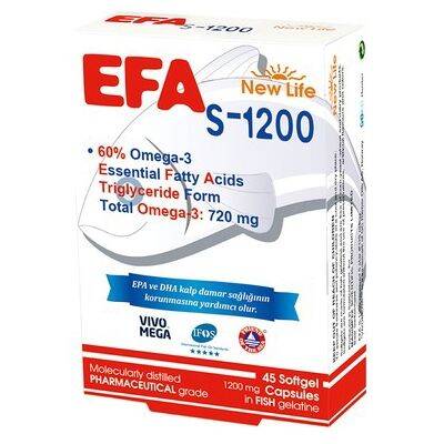 New Life EFA S-1200 Omega 3 45 Kapsül Balık Yağı - 1