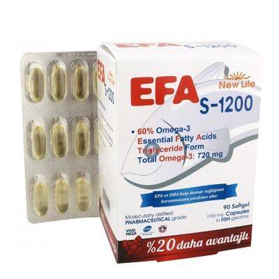 New Life EFA S-1200 Omega 3 90 Kapsül Balık Yağı - 1