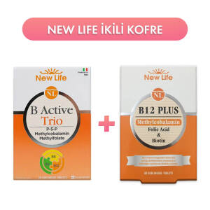 New Life Metilkobalamin B12 Plus 1000 Mcg 60 Dilaltı Tablet &  B Active Trio 30 Tablet