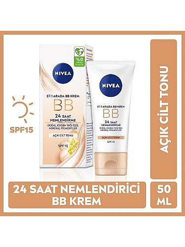 Nivea BB Krem 5'i Bir Arada Nemlendirici Açık Ton SPF15 50 ml - 1