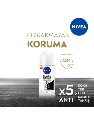 Nivea Black & White Invisible Roll On For Women İpeksi Pürüzsüzlük 50 ml - 2