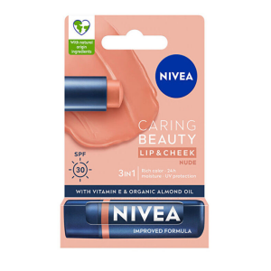 Nivea Caring Beauty Nude SPF30 Dudak Bakım Kremi 4.8 gr