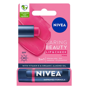 Nivea Caring Beauty Pembe SPF30 Dudak Bakım Kremi 4.8 gr