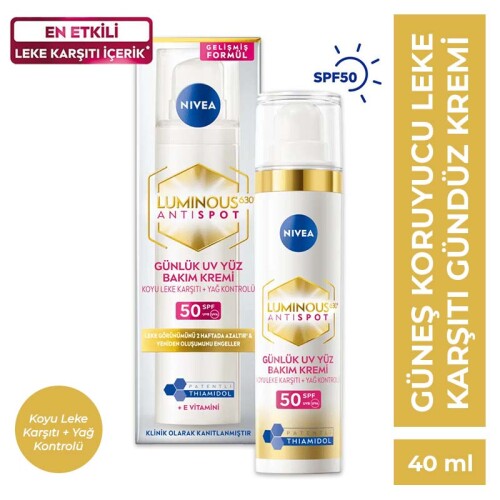 Nivea Cellular Luminous 630 Leke Karşıtı Gündüz Kremi SPF50 40 ml - 1
