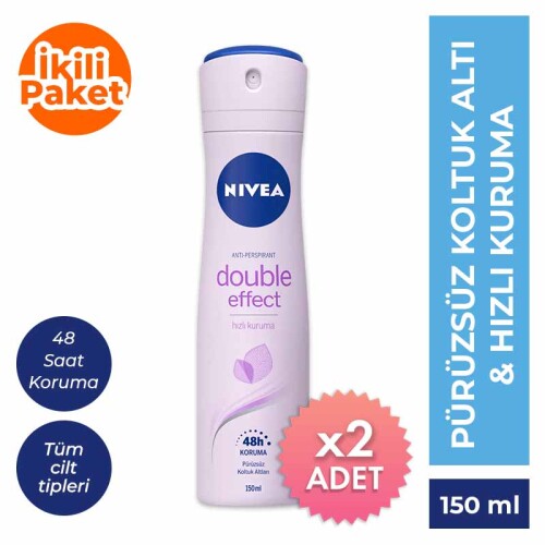 Nivea Double Effect Mor Düşler Deodorant 150 ml 2 Adet - 1