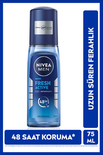 Nivea For Men Fresh Active Pompalı Deodorant Sprey 75 ml - 1