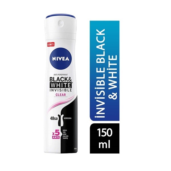 Nivea Invisible for Black & White Clear Deodorant 150 ml - 1