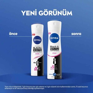 Nivea Invisible for Black & White Clear Deodorant 150 ml 3 Adet - 5
