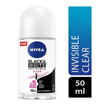 Nivea Invisible For Black & White Roll-On Clear 50 ml - 1